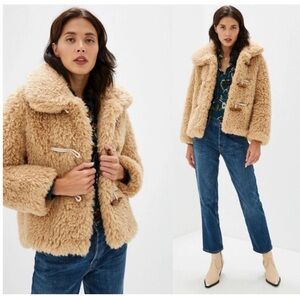 Mango MNG Bolita Faux Shearling Jacket Teddy Coat Fall Vegan Trendy